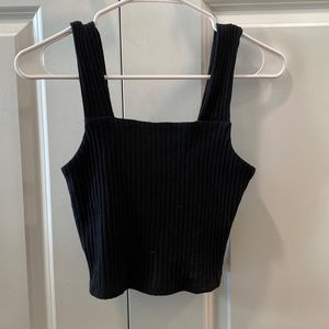 Ribbed square neck crop tank
